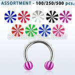blk377 316l circular barbell with 3mm acrylic beach ball