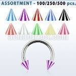 blk378 316l steel circular barbell with 3mm acrylic beach cone