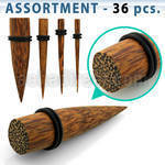 blk386 assortment of coconut wood tapers with o ring