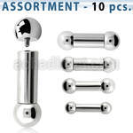 blk388 polished 316l steel gauge tongue barbell 2 5 9 2mm ball