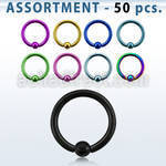 blk393 top pvd plated 316l ball closure ring with 2 5mm ball