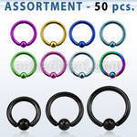 blk403 top pvd plated 316l ball closure ring with 4mm ball