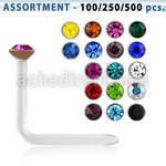 blk422 acrylic nose stud with 1 5mm round crystal top