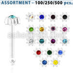 blk426 acrylic nose bone with star top 1 4mm round crystal