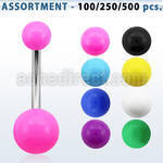 blk442 316l steel belly banana with 5 8mm acrylic color ball