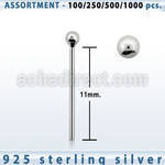 blk445 silver bend it yourself nose studs with 1 5mm ball top