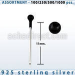 blk447 silver bend it yourself nose stud w black plated top