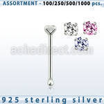 blk450 silver nose bone w 1 5mm round prong cz stone