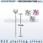 blk451 silver nose stud with 1 5mm round prong cz stone