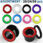 blk458 acrylic screw fit flesh tunnel with colored rim