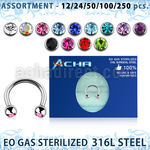 blk487 eo gas sterilized piercing surgical steel circular barbell 3mm