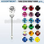 blk496 sterling silver nose bone with 1 5mm prong crystal