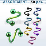 blk503 premium pvd plated 316l steel spiral with 3mm ball