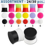 blk504 bulk of 4mm to 16mm twin tone double flared silicon plug