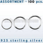 blk515 bulk of 100 pcs of 0 8mm sterling silver seamless ring