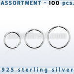 blk516 bulk of 100 pcs of 1mm sterling silver seamless ring