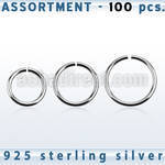 blk517 bulk of 100 pcs of 1 2mm sterling silver seamless ring