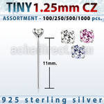 blk519 silver bend it nose studs w 1 25mm round prong set cz