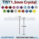 blk525 silver bend it nose studs w 1 25mm prong set crystal