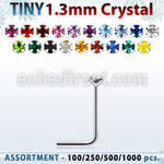 blk526 silver nose studs with 1 25mm round prong set crystal