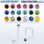 blk542 bulk of bio flex nose screws w 1 5mm round crystals