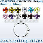 blk545 bulk of silver noose hoop w 1 5mm prong set cz stone