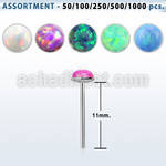 blk570 silver bend it nose stud piercing set 2.5mm opal glue