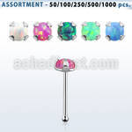 blk574 sterling silver nose bone piercing bulk w 2.5mm opal