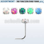 blk575 sterling silver nose stud piercing bulk w 2.5mm opal
