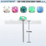 blk576 925 silver bend it nose stud piercing bulk w 2mm opal