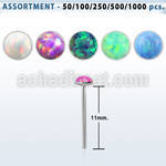 blk597 bulk of silver bend it nose studs w 1.5 synthetic opals