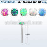 blk600 bulk silver bend it nose stud w prong set synthetic opal