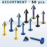 blk74 bulk of anodized 316l steel labret with 3mm 4mm cones