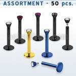 blk76 bulk of anodized 316l steel labret w 2 5mm crystal top
