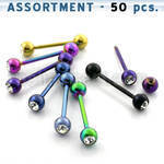 blk77 bulk of pvd 316l steel tongue barbell w 6mm top