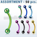 blk78 bulk of premium pvd 316l steel eyebrow banana w 3mm ball