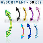 blk79 bulk of premium pvd 316l steel eyebrow banana w 3mm cone