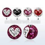 bmfr8 8mm ball with heart ferido 1 6mm threading with resin