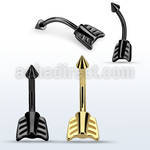 bn14taw pvd plated steel belly banana w cone steel arrow end