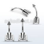bn16aw 316l steel eyebrow banana w a steel cone arrow end