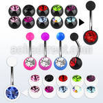 bn1acg 316l steel belly banana w jewel ball 5mm plain ball