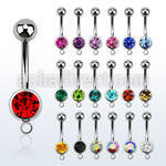 bn1cgh 316l steel belly banana w bezel plain ball w hook