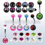 bn2acg 316l steel belly banana w 8mm 5mm acrylic jewel ball