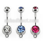 bn2cgh 316l steel belly banana w 8mm 5mm bezel ball with hook