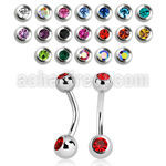 bn2cs 316l steel belly banana with 6mm 5mm bezel ball