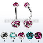 bn2frgc 316l steel belly banana 58mm multi crystal zebra balls