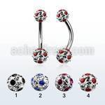 bn2frsa 316l steel belly banana with dotted ferido ball