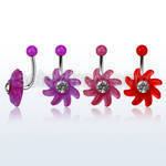 bnacblc 316l steel belly banana w acrylic sun ball w crystal