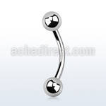 bnb5 surgical steel belly banana, (1.6mm) with two 5mm balls