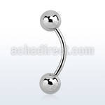 bnb5s 316l steel eyebrow banana, with two 5mm balls